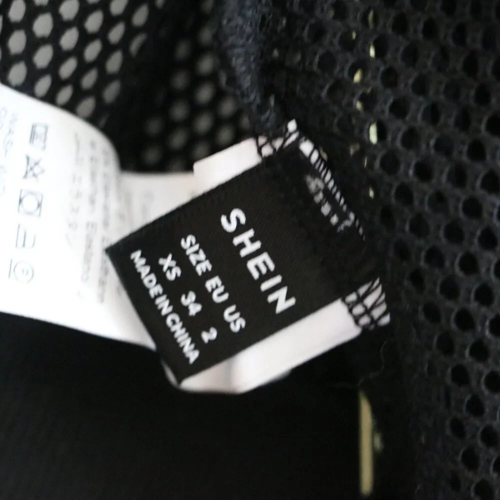 SHEIN Essence Zip-Up Mesh Bomber Jacket – Black 🖤 - Picture 4 of 6